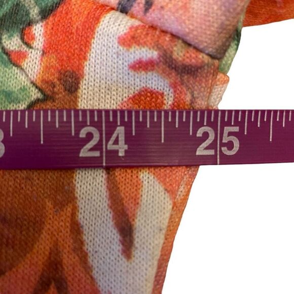 Indigo Soul Floral 3/4 Sleeve Shark bite Hem Top Sz 2XL - Picture 10 of 12